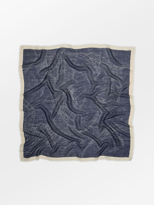 Becksöndergaard, Stitchia Siw Scarf - Navy Blue, scarves, scarves, scarves