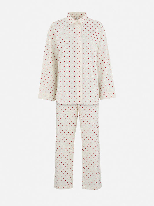 Becksöndergaard, Amor Pyjamas Set - Off-white/Red, homewear, homewear, gifts, gifts