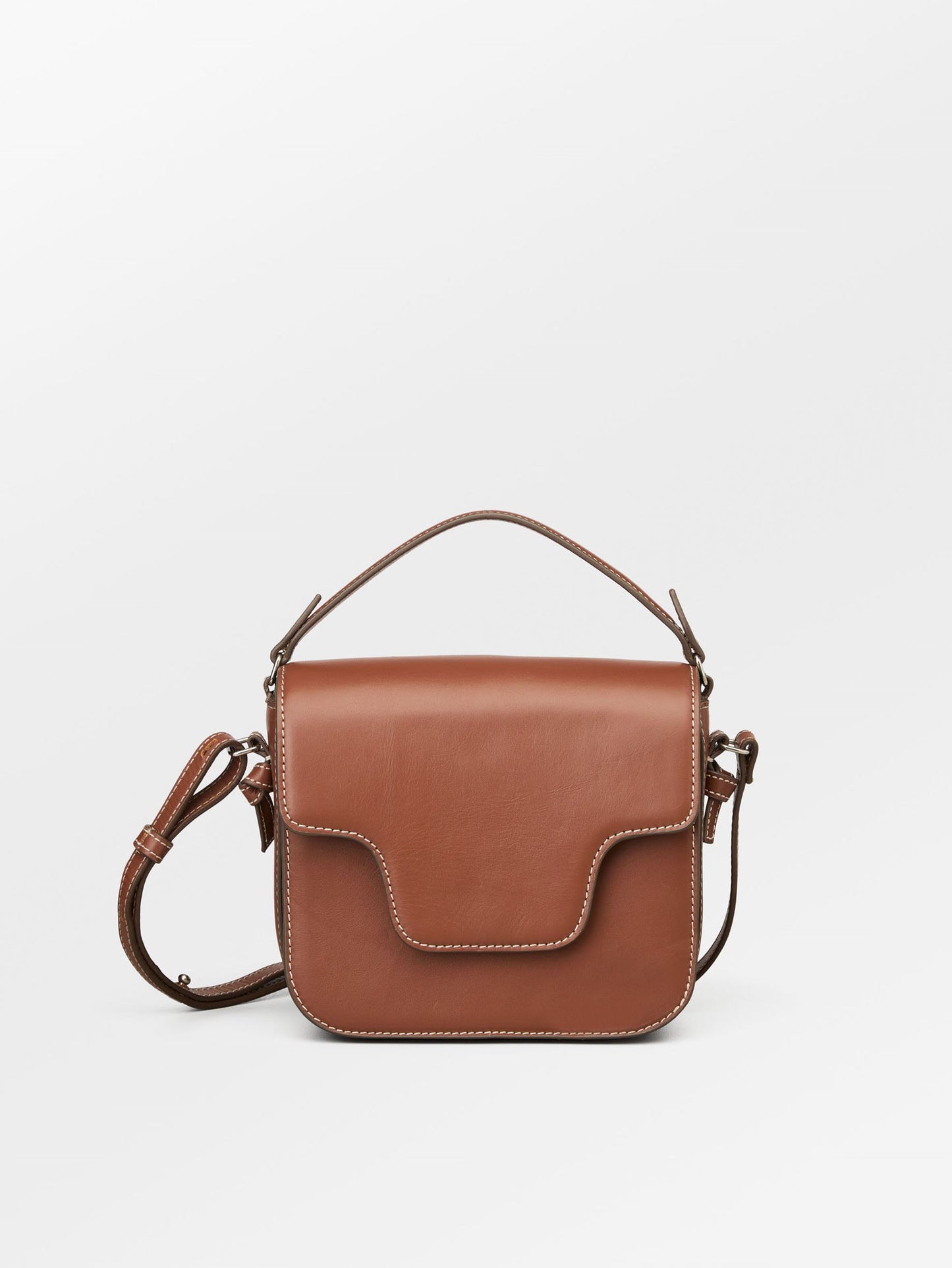 Glossy Iris Leather Crossbody Bag - Brown OneSize BeckSöndergaard