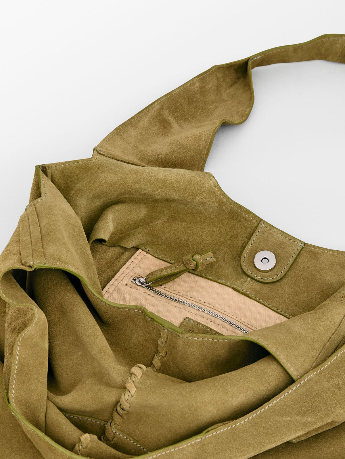 Becksöndergaard, Suede Demi Bag - Pistachio Green, mid season sale 2026