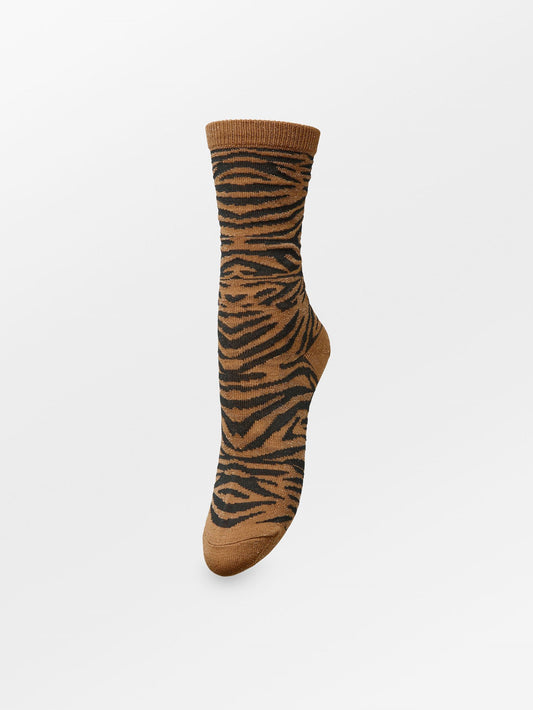 Becksöndergaard, Tigarea Glitter Sock - Brown Sugar, socks, socks, black week, black week