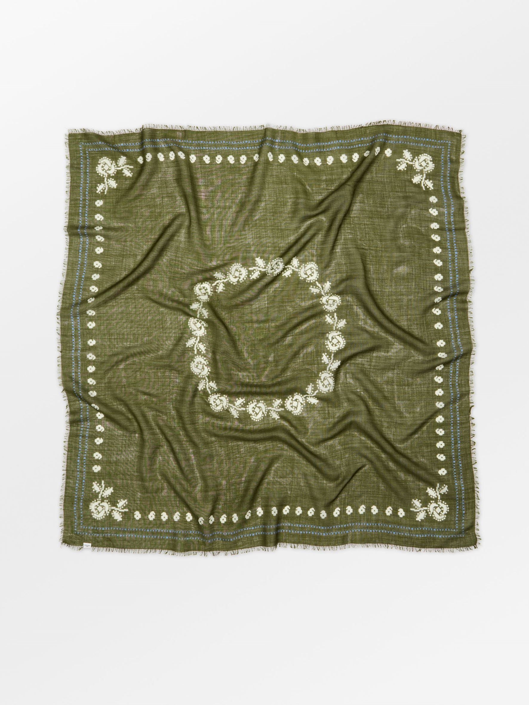 Becksöndergaard, Bloom Siw Scarf - Dark Olive, scarves, sale, sale, scarves, scarves