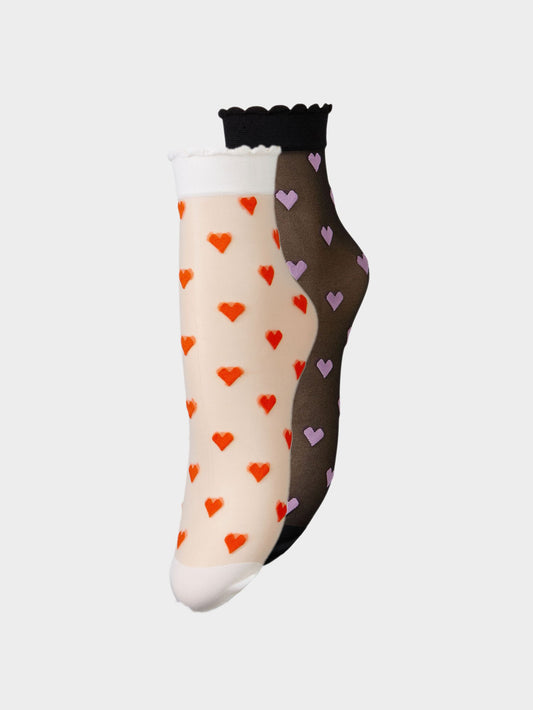 Dagmar Hearts Sock 2 pack OneSize   BeckSöndergaard