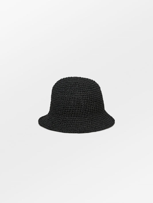 Becksöndergaard, Solid Saverina Straw Hat - Black, accessories, accessories