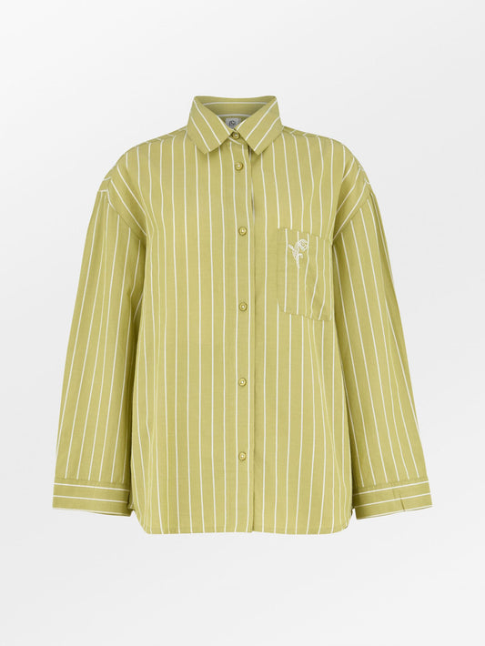 Becksöndergaard, Striped Pyjamas Shirt - Khaki Green, homewear, sale, homewear, sale