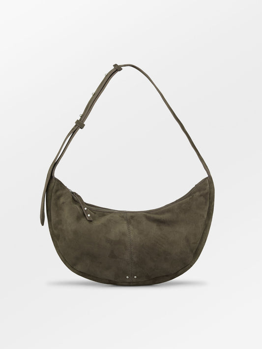 Suede Moon Crossbody Bag - Green OneSize   BeckSöndergaard