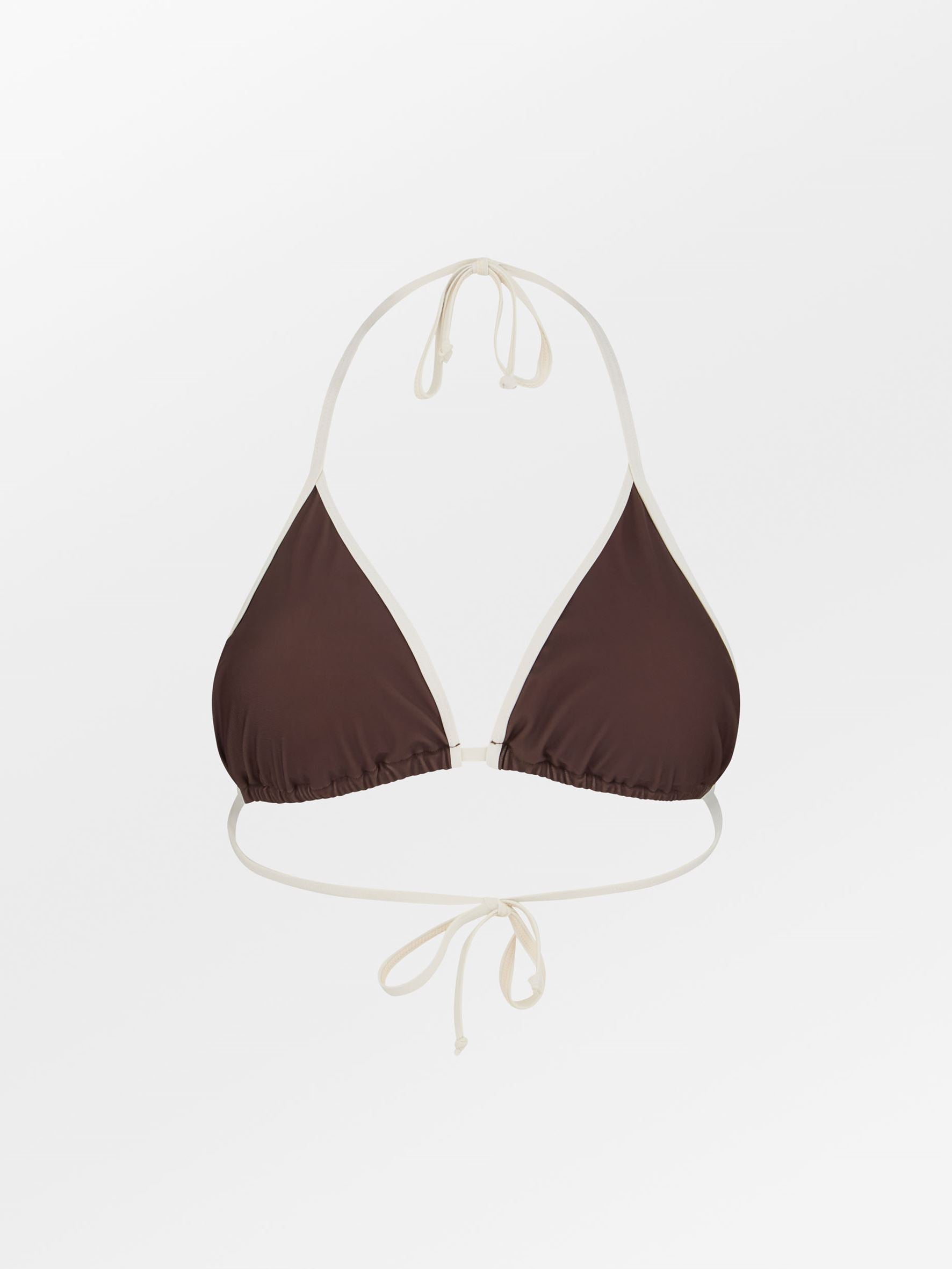 Becksöndergaard, Contrast Bel Bikini Top - Hot Fudge Brown, swimwear, swimwear, noos, swimwear, black week, black week, noos