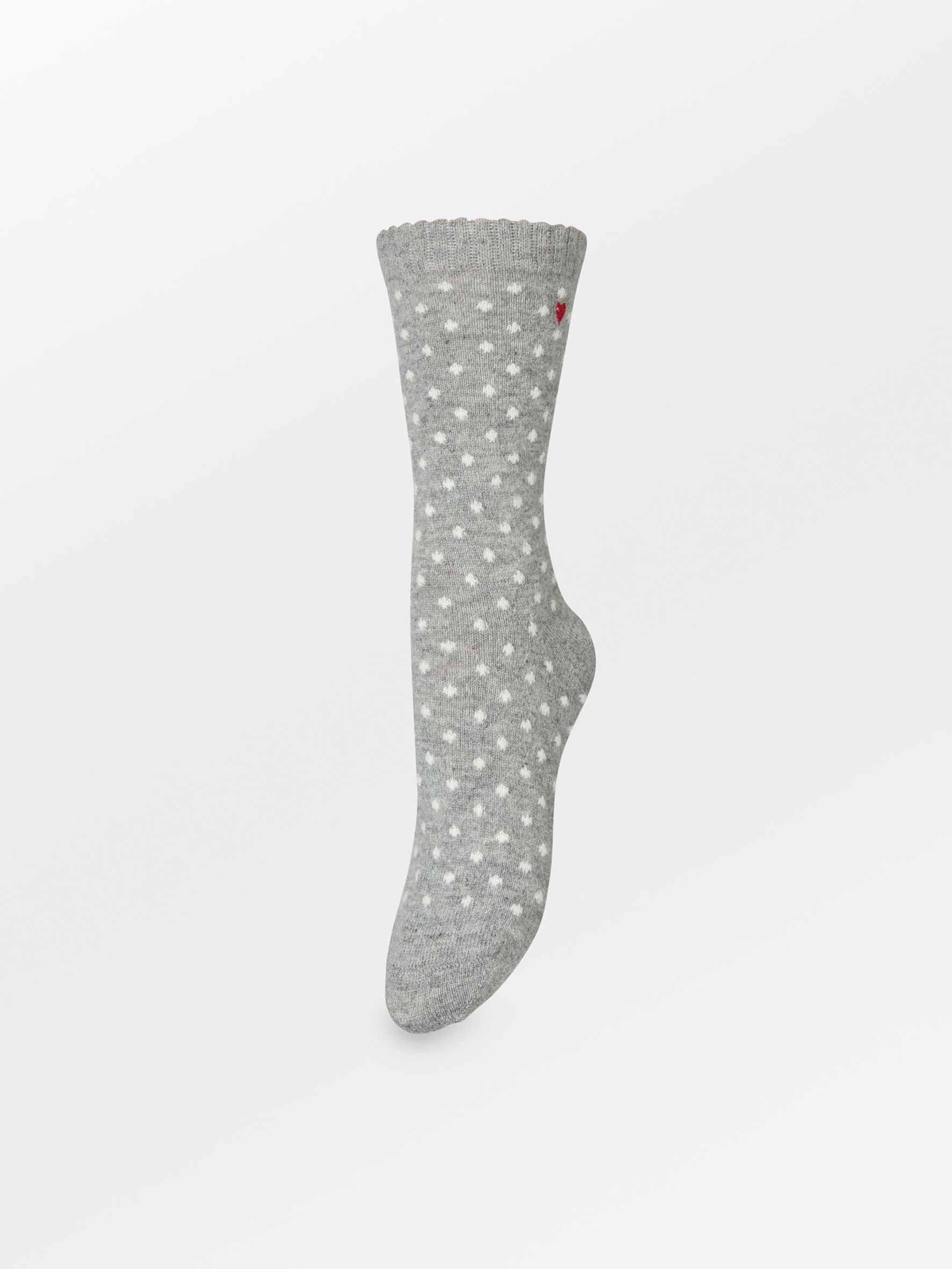 Becksöndergaard, Dotted Wola Sock - Grey Melange, socks, socks