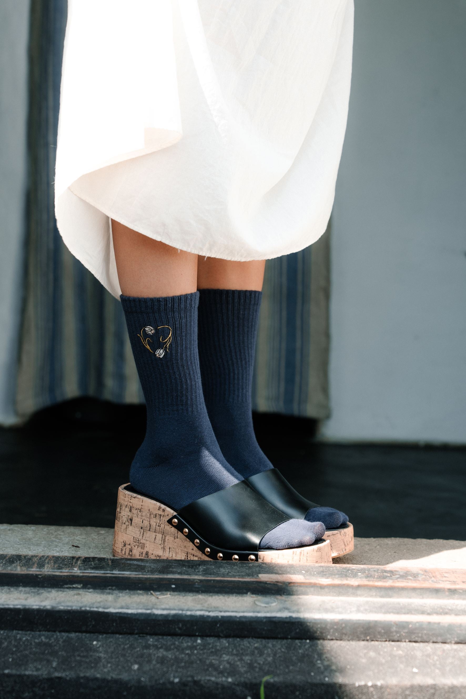 Becksöndergaard, Tulipa Cotta Sock - Naval Academy Blue, socks, socks