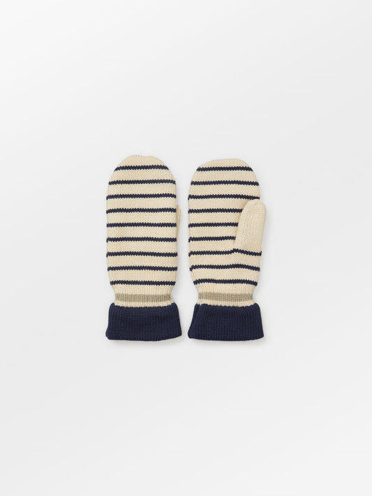 Thin Striped Emerald Mittens Clothing BeckSöndergaard