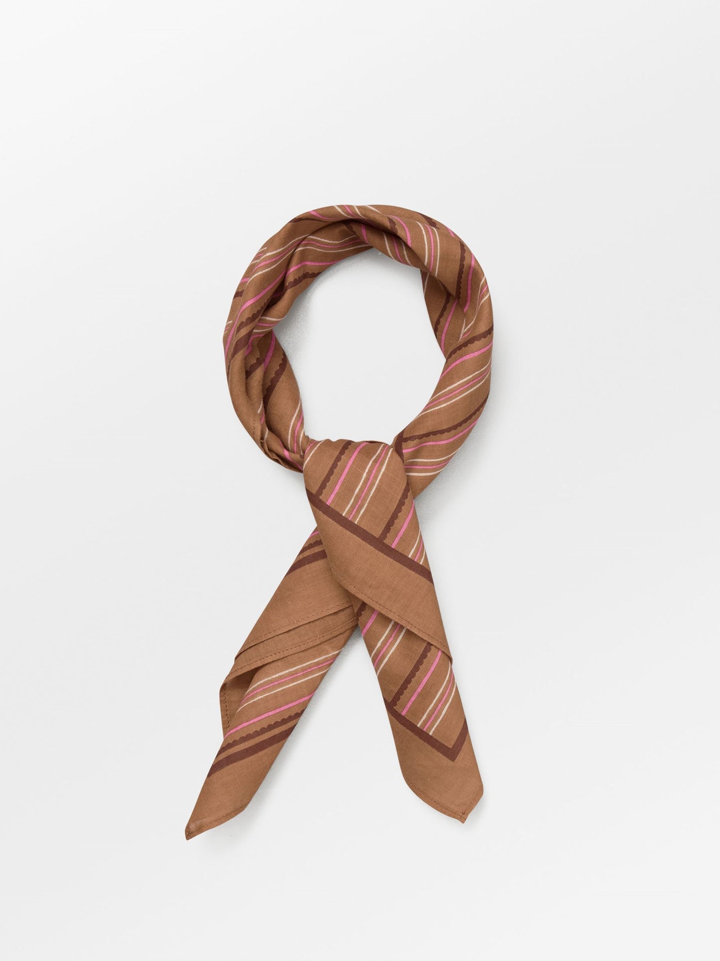 Becksöndergaard, Scallopia Striped Cotta Scarf - Wood Thrush Brown, scarves, sale, sale, scarves, scarves, scarves