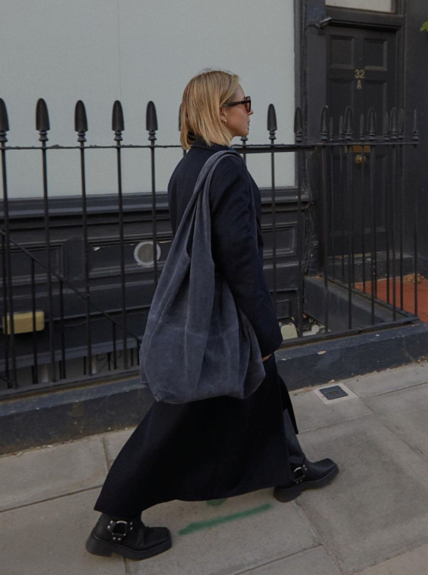 Suede Dalliea Shopper Bag - Dark Blue OneSize   BeckSöndergaard