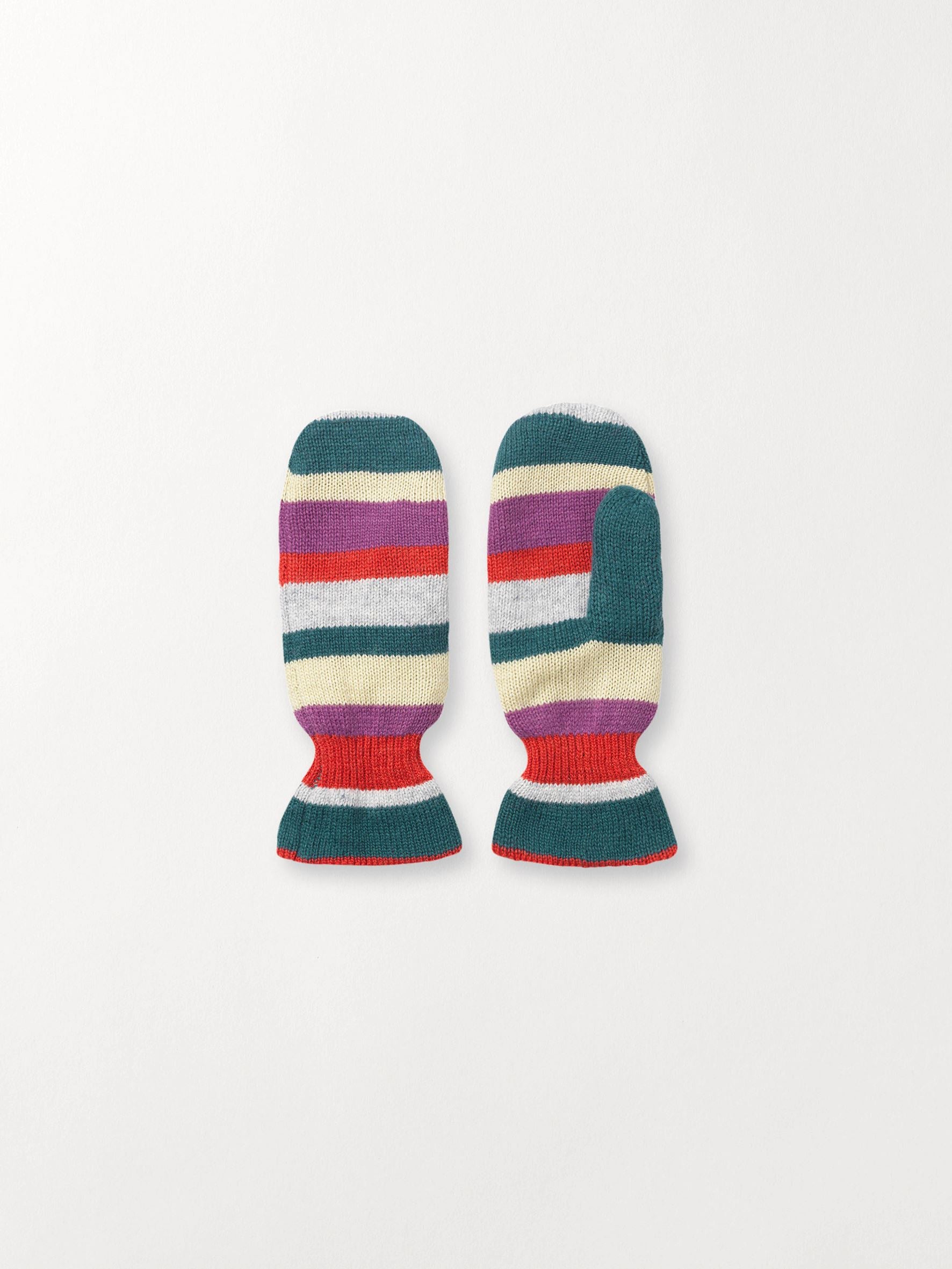 Emerald Lovely Stripes Mittens Clothing   BeckSöndergaard