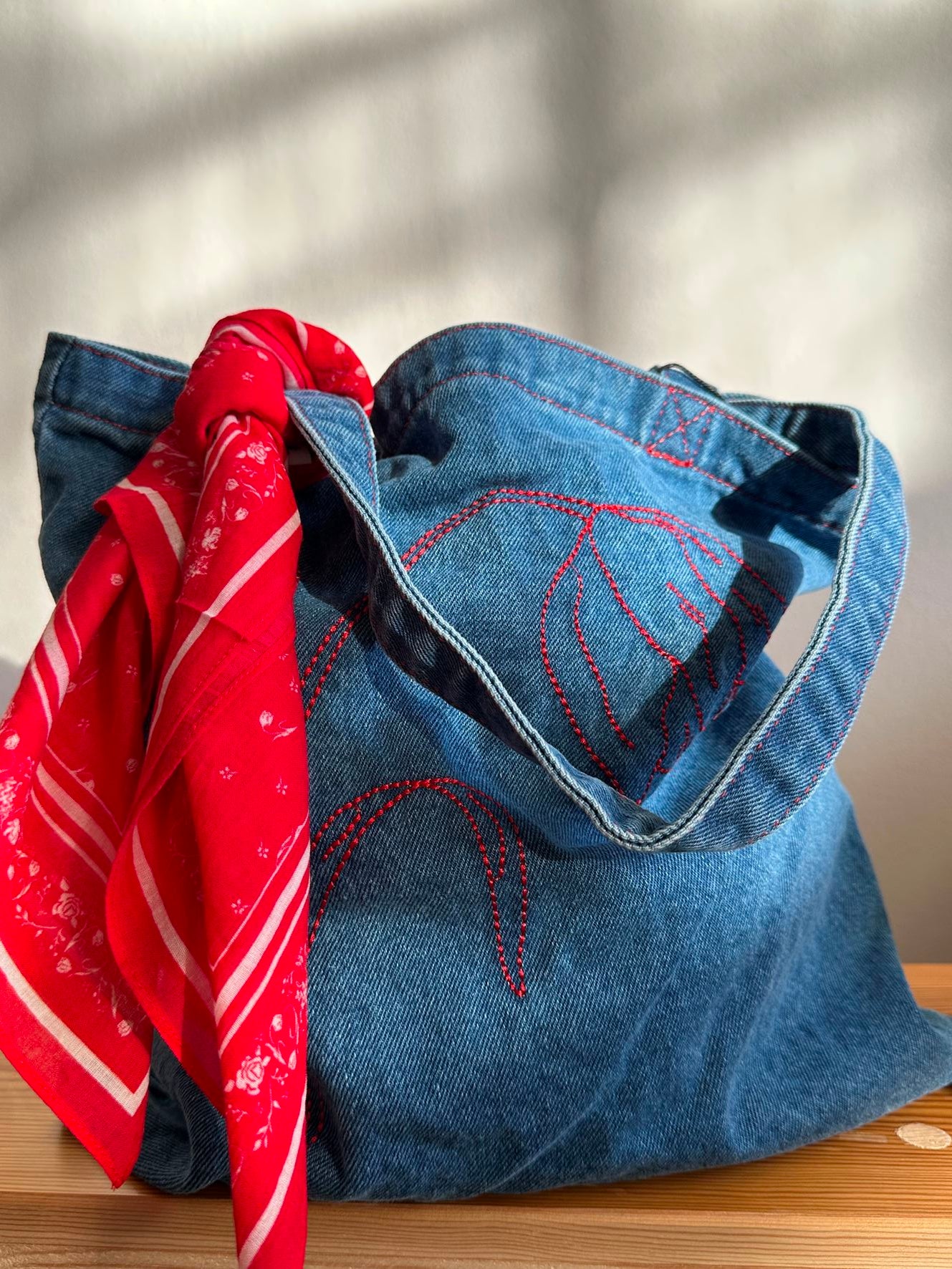 Becksöndergaard, Tulipa Denima Tote Bag - Denim, bags, bags, bags, sale, sale, bags, bags