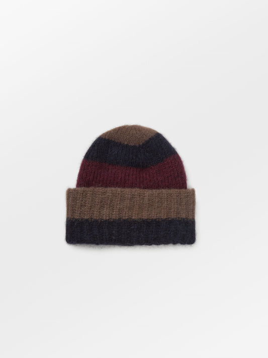 Becksöndergaard, Striped Soloma Beanie - Burgundy, accessories, archive, archive, winter accessories, archive, accessories, winter accessories, black week, black week