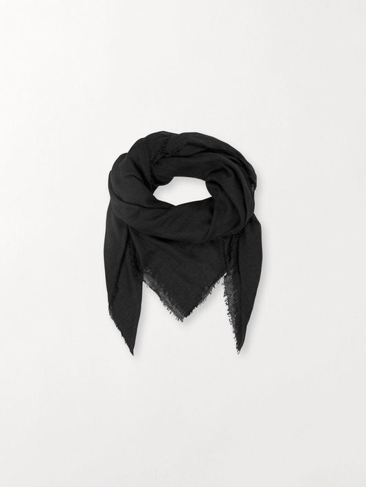 Mill Wool Scarf - Black OneSize   BeckSöndergaard