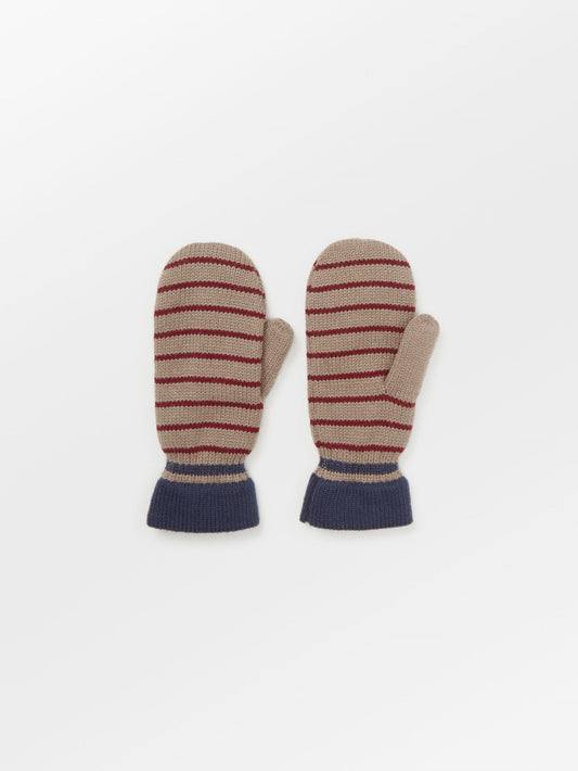 Thin Striped Emerald Mittens Clothing BeckSöndergaard