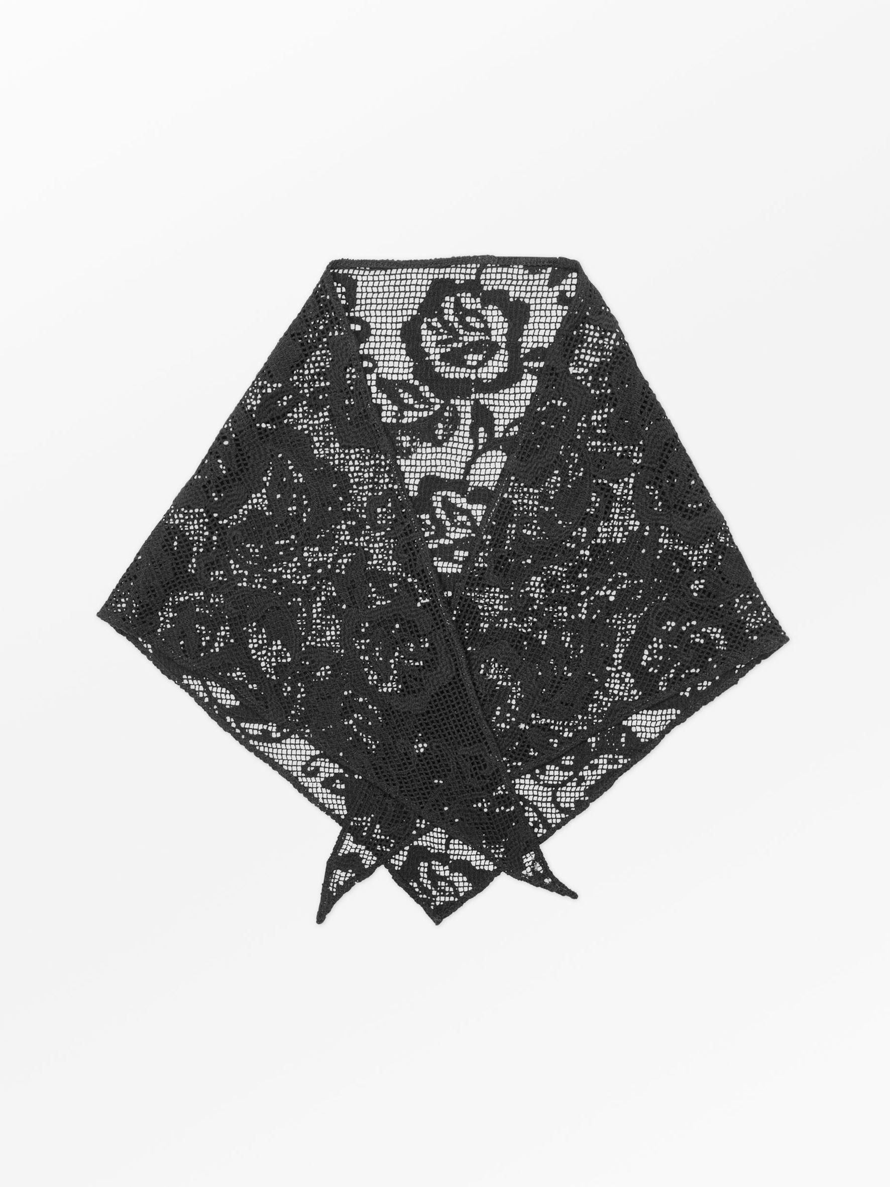 Becksöndergaard, Croflora Triangle Scarf - Black, scarves, scarves, scarves, scarves