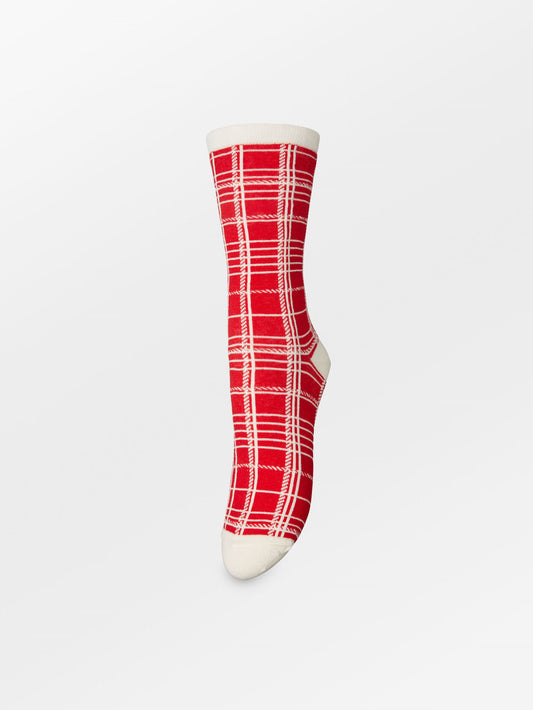 Becksöndergaard, Grid Visca Sock - Salsa Red, socks, socks