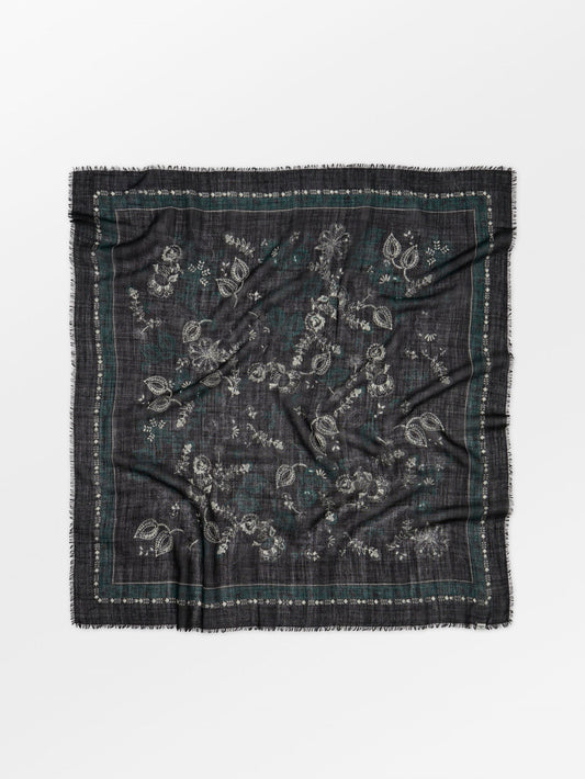 Becksöndergaard, Dotted Flora Woo Scarf - Black, scarves, scarves, scarves, scarves, scarves, black week, black week