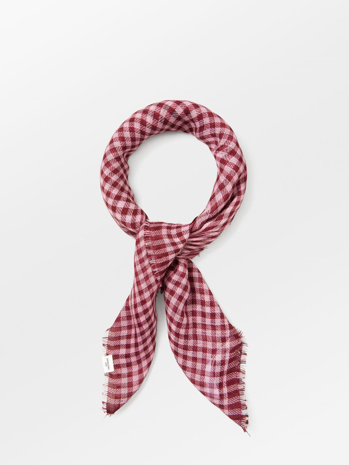 Becksöndergaard, Gingham Wica Scarf - Zinfandel Burgundy, scarves, scarves, scarves