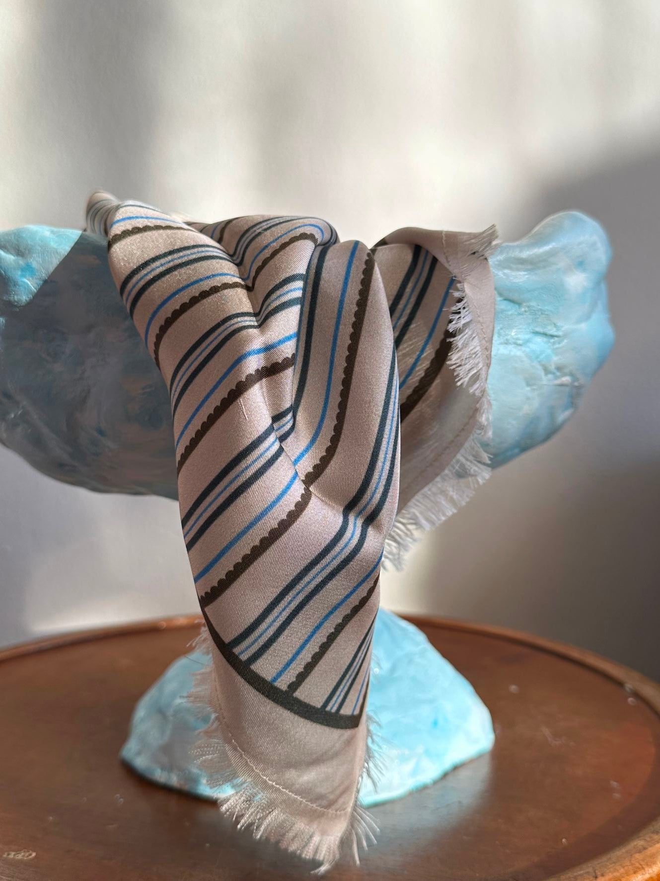 Becksöndergaard, Scallopia Striped Sia Scarf - Birch White, scarves, scarves, sale, sale, scarves, scarves