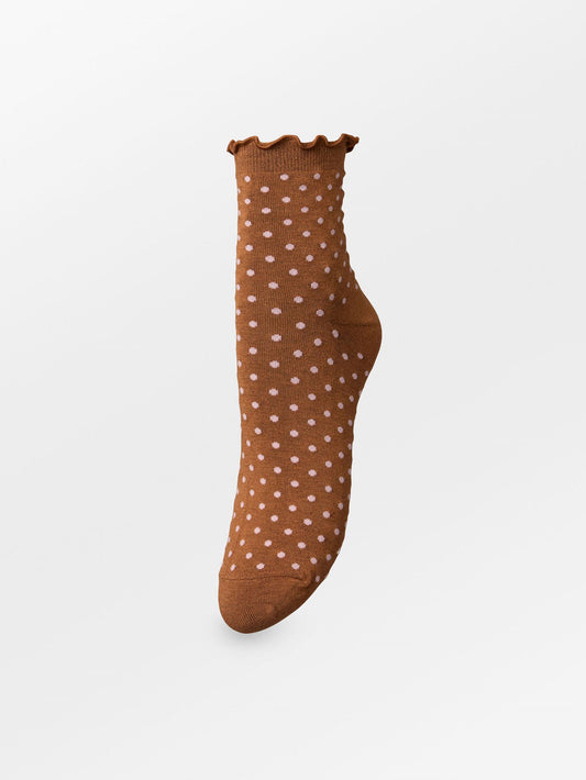 Becksöndergaard, Dotted Frilla Short Sock - Mocha Brown, socks, news, high summer 2026, gaveideer under 300, autumn winter 2026, most popular, cozy getaway styles