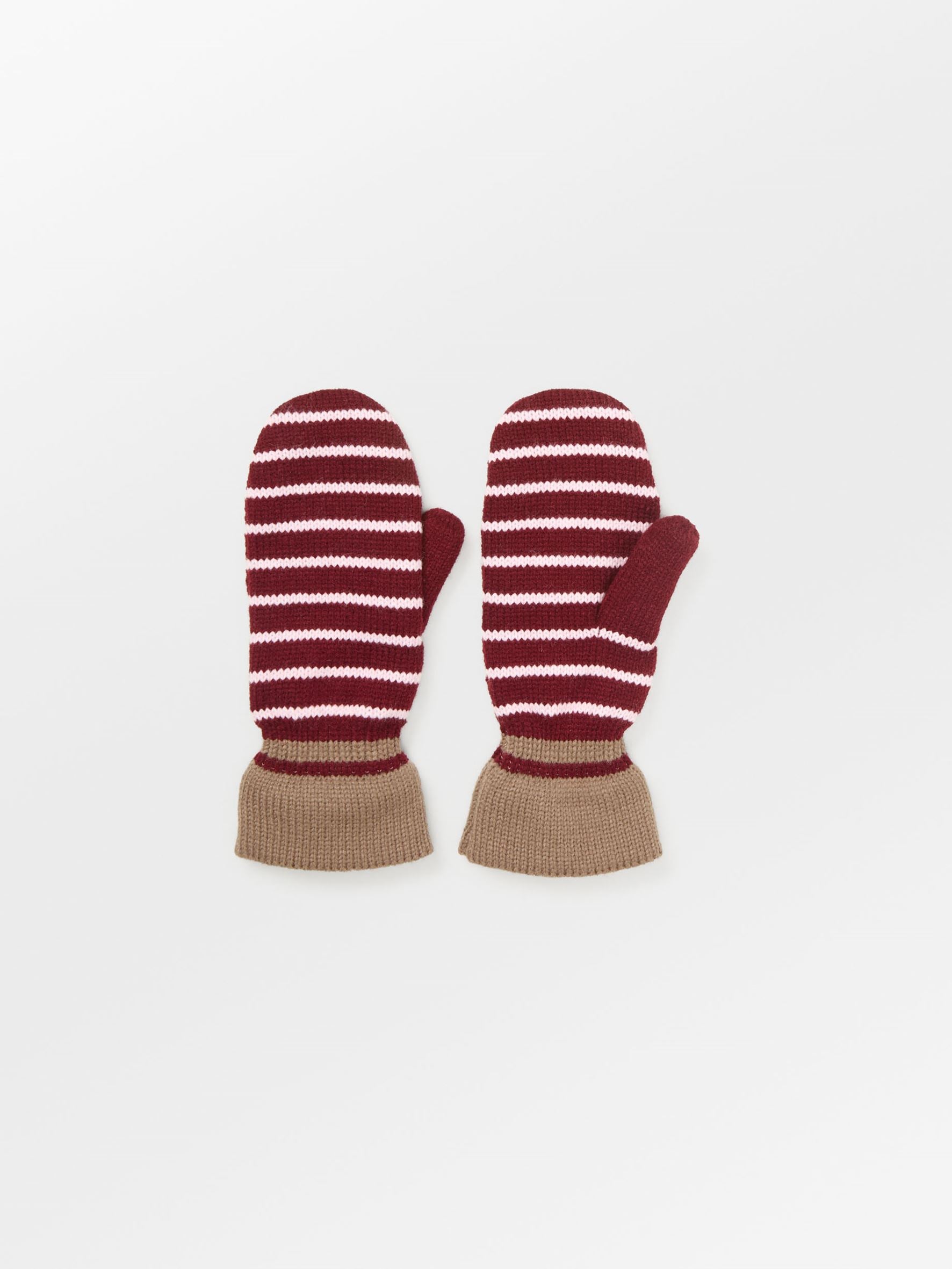 Thin Striped Emerald Mittens Clothing BeckSöndergaard