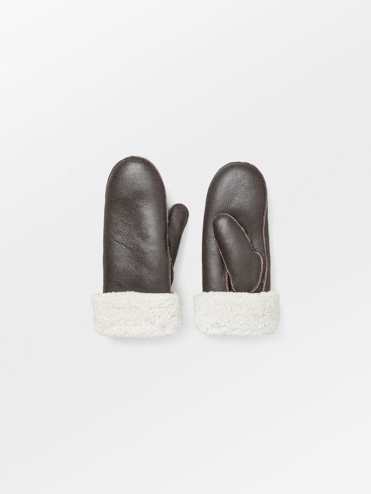 Becksöndergaard, Doa Smooth Shearling Mitten - Dark Chocolate, accessories, accessories, winter accessories, winter accessories