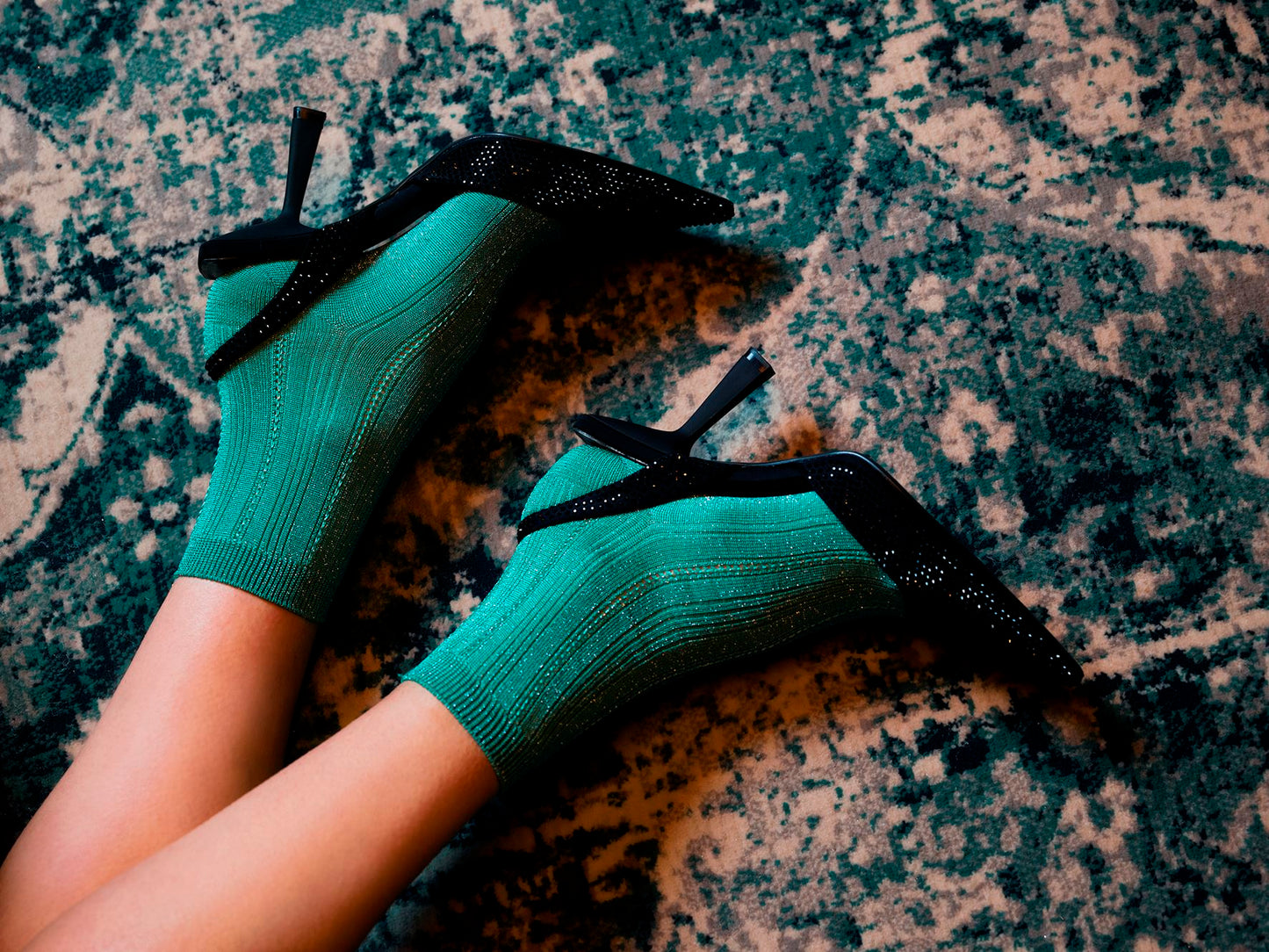 Glitter Drake Sock - Irish Green Socks   BeckSöndergaard