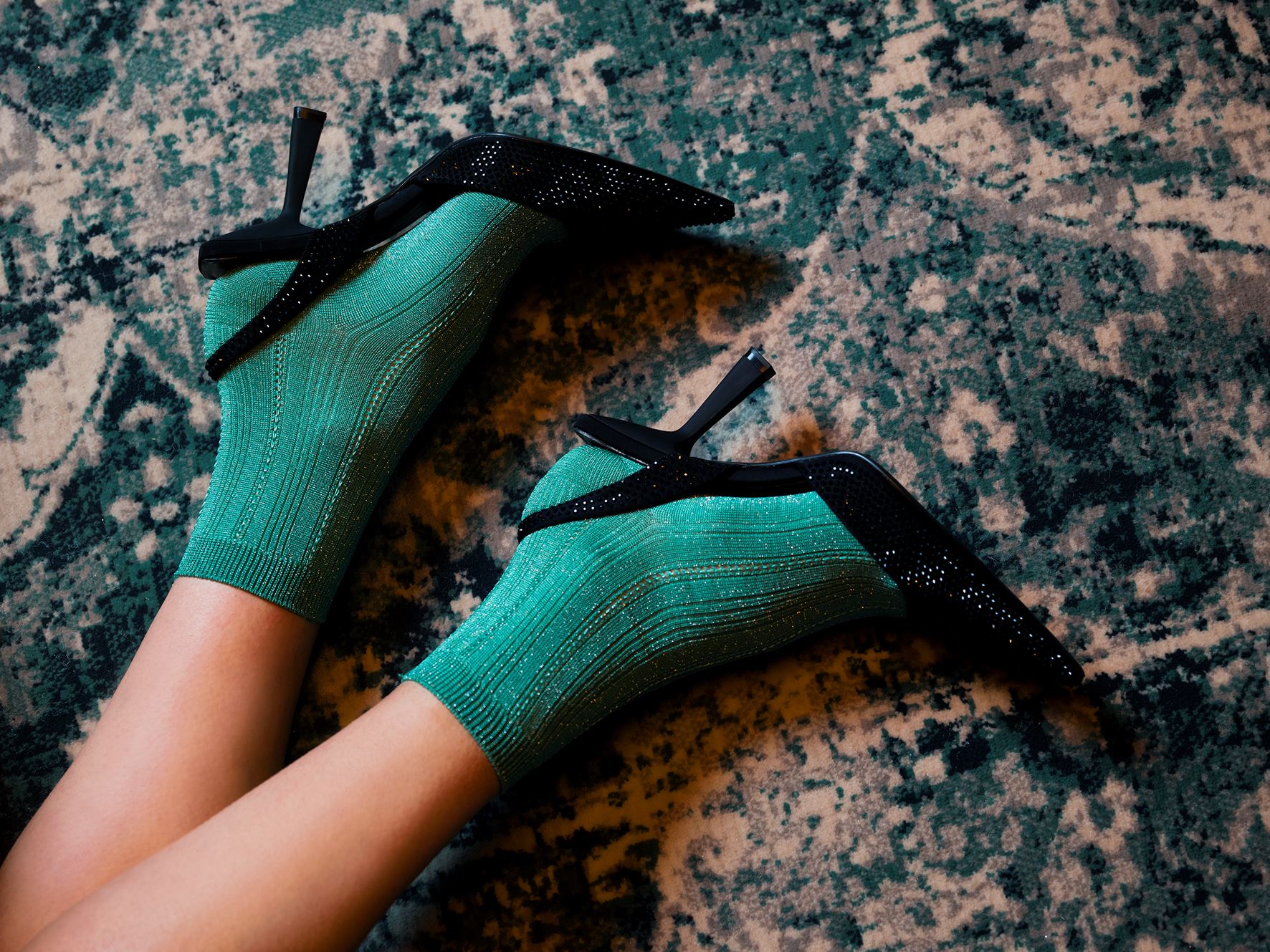 Glitter Drake Sock - Irish Green Socks   BeckSöndergaard