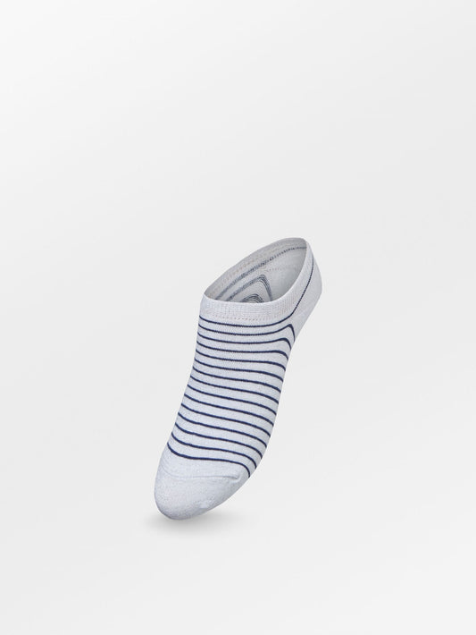 Stripe Glitter Sneakie Sock - White Socks BeckSöndergaard