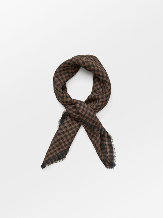 Becksöndergaard, Gingham Wica Scarf - Cinnamon Brown, scarves, scarves, gifts, sale, sale, gifts, scarves