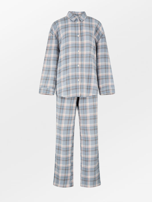 Becksöndergaard, Flannel Pyjamas Set - Dusty Blue, homewear, sale, homewear, sale, gifts, gifts, gifts, gifts, gifts, black week, black week