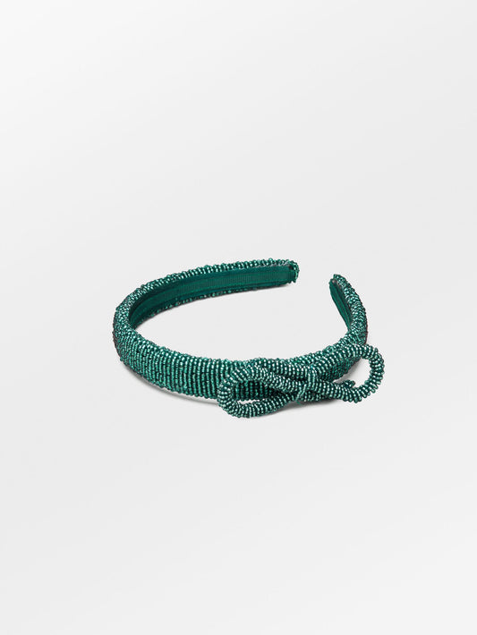 Becksöndergaard, Bow Slim Beaded Hairbrace - Spruced Green, archive, archive