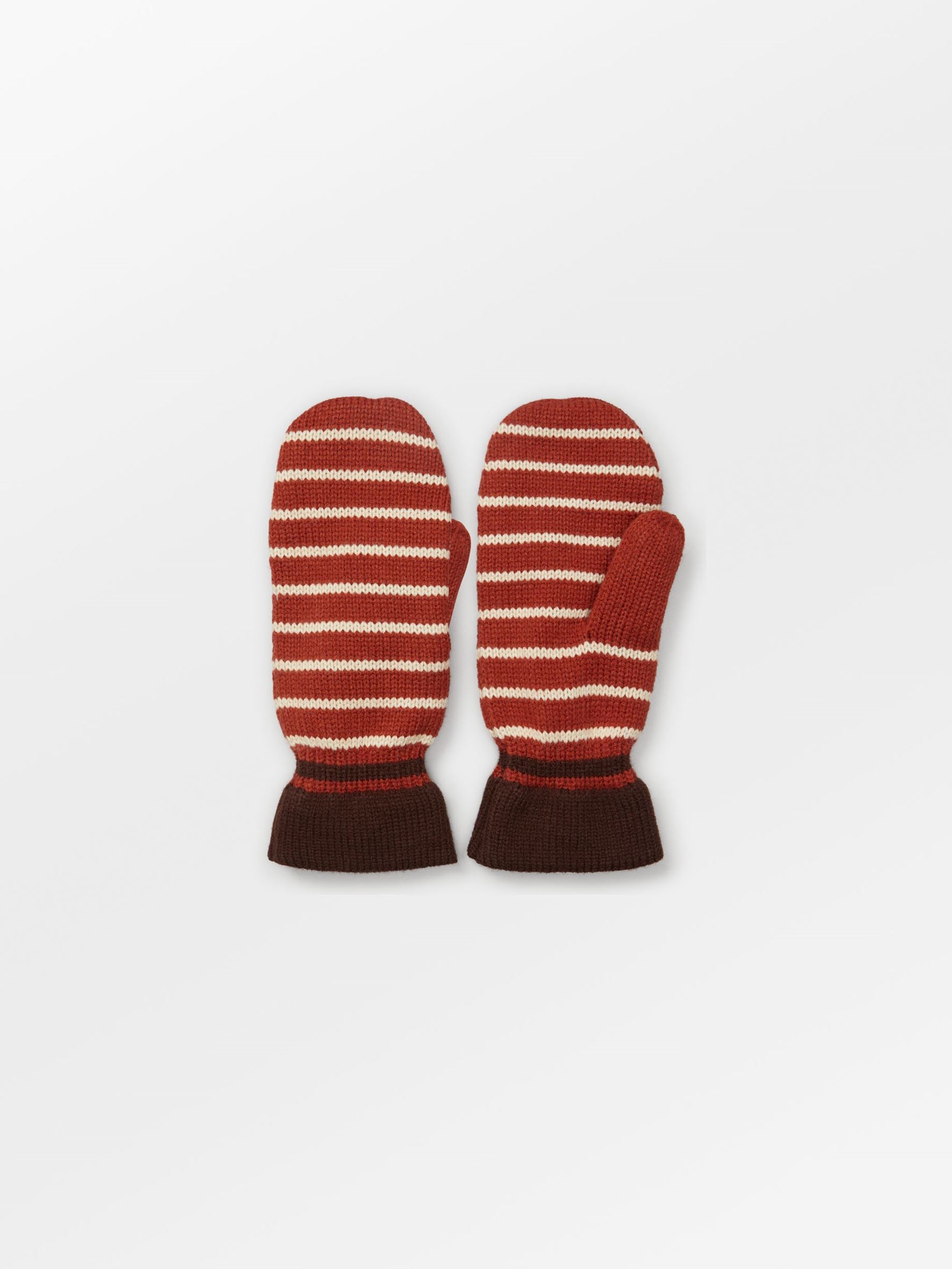 Thin Striped Emerald Mittens Clothing BeckSöndergaard