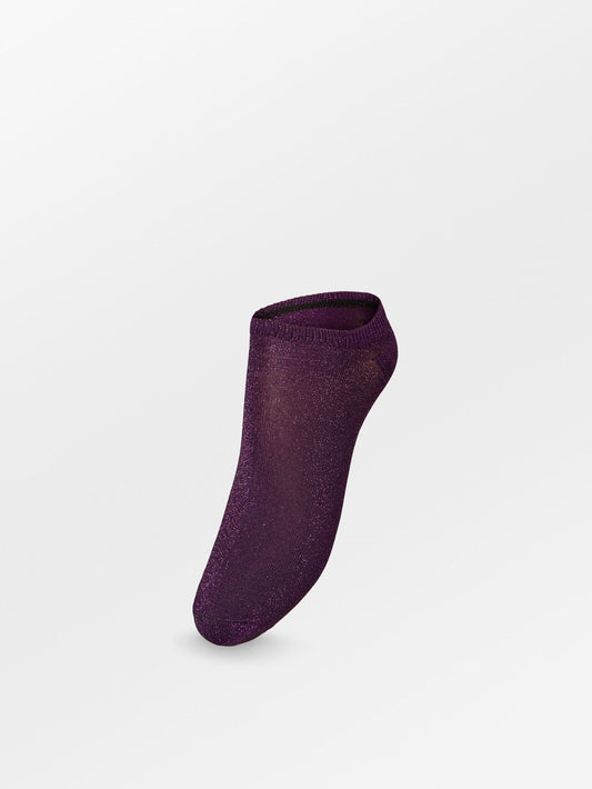 Solid Glitter Sneakie Sock - Purple Socks   BeckSöndergaard