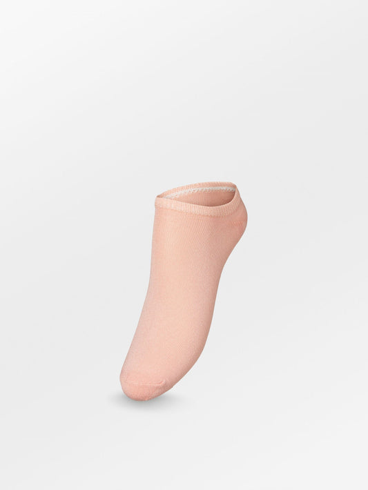 Solid Glitter Sneakie Sock - Peach Socks   BeckSöndergaard