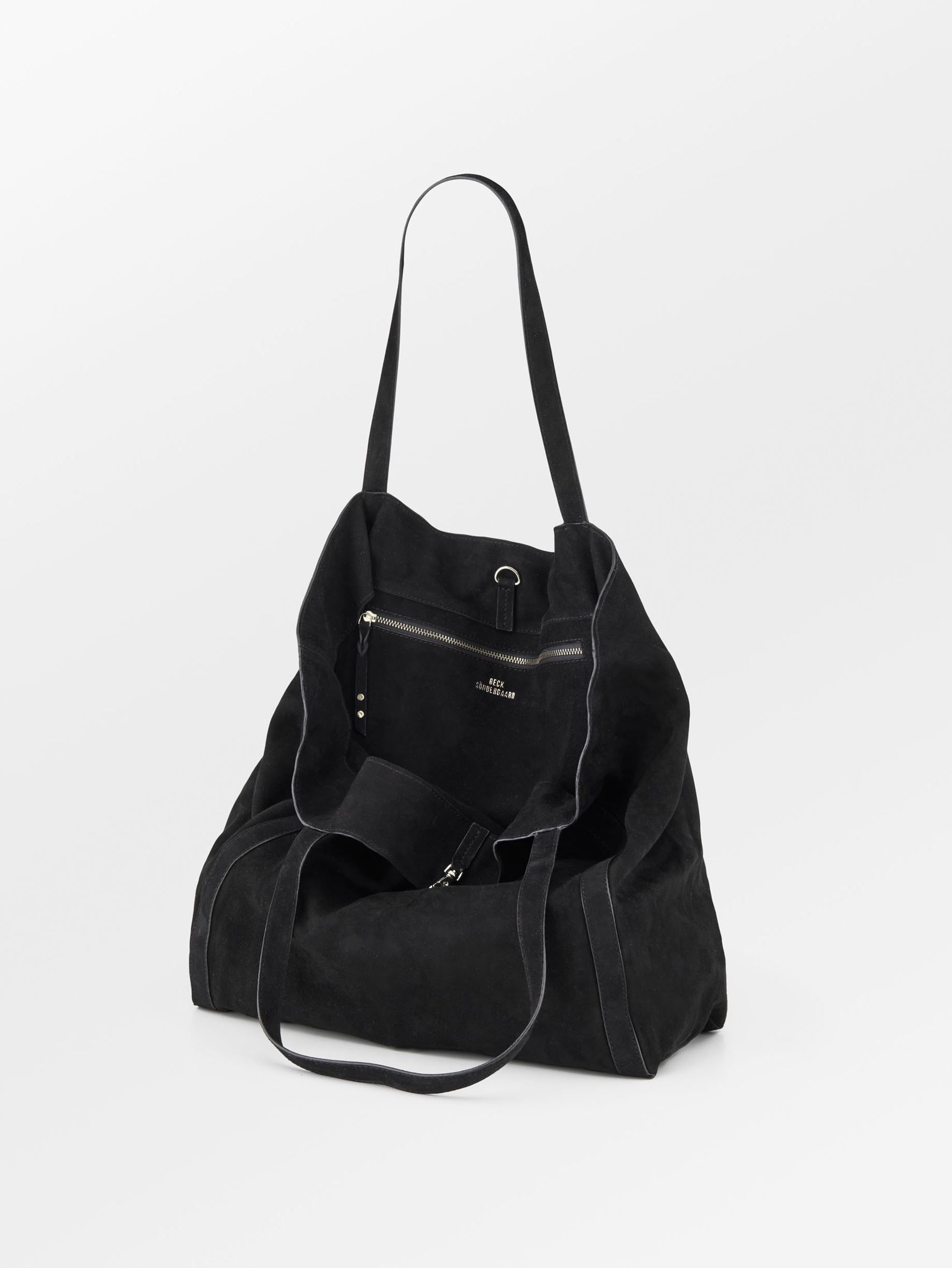 Suede Eden Shopper Bag - Black OneSize   BeckSöndergaard
