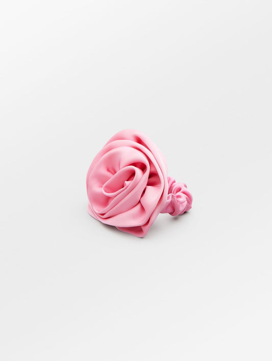 Becksöndergaard, Satin Flower Hair Tie - Hot Pink, accessories