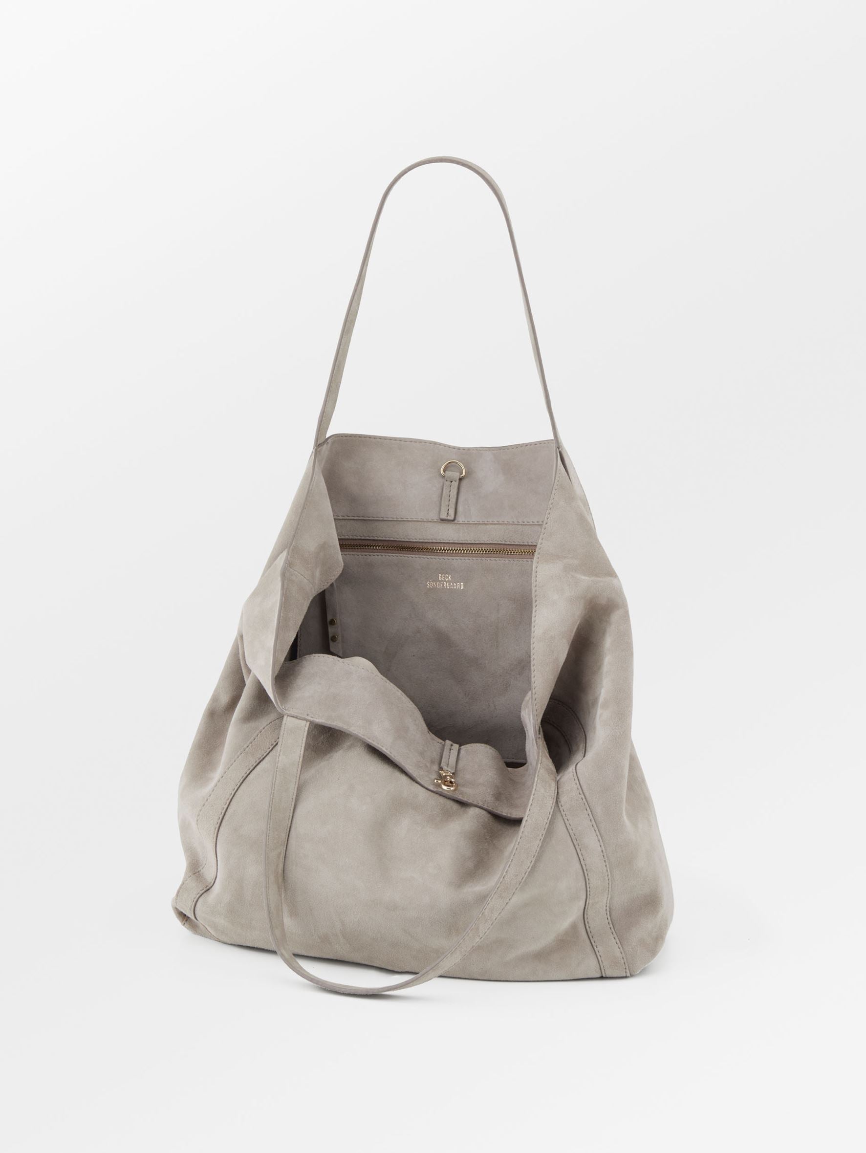 Suede Eden Shopper Bag - Gray OneSize   BeckSöndergaard