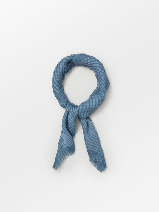 Becksöndergaard, Gingham Wica Scarf - Coronet Blue, scarves, scarves