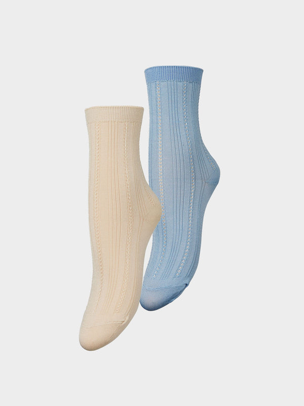 Becksöndergaard, Solid Drake Sock 2 Pack - Sand/Blue, sale, sale