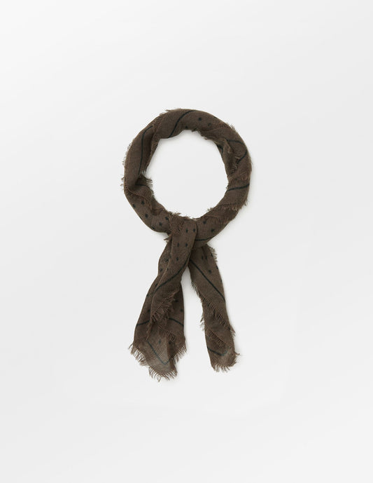 Becksöndergaard, Naomi Wica Scarf - Deep Taupe Brown, scarves, archive, scarves, archive, sale, sale, scarves